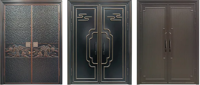 Cast aluminium doors with classic decorative designs