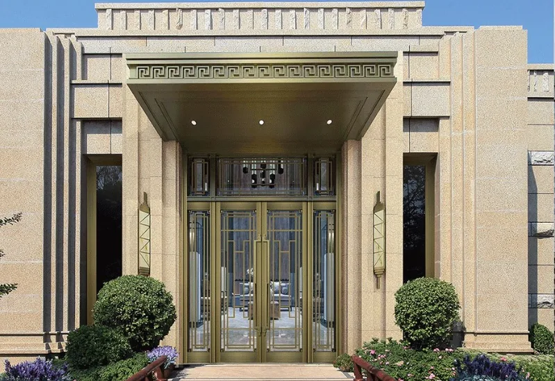 Statement cast aluminium entrance doors