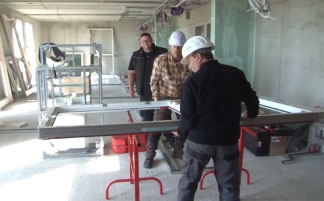 On-site aluminium installation team